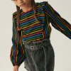 Top de niña con estampado de rayas multicolor-MINI Fashion