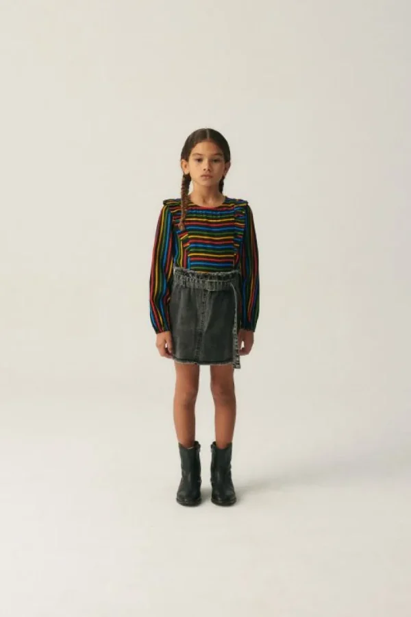 Top de niña con estampado de rayas multicolor-MINI Fashion