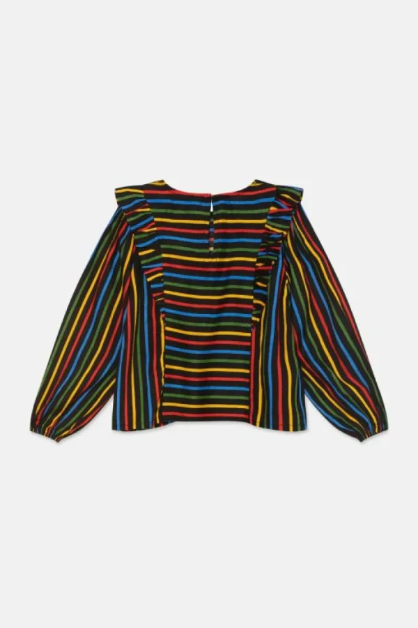 Top de niña con estampado de rayas multicolor-MINI Fashion