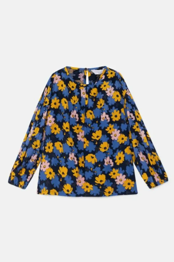 Top de niña con manga larga y estampado floral-MINI Hot