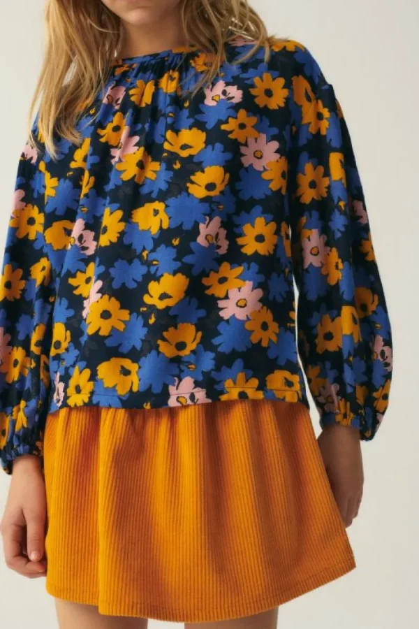 Top de niña con manga larga y estampado floral-MINI Hot