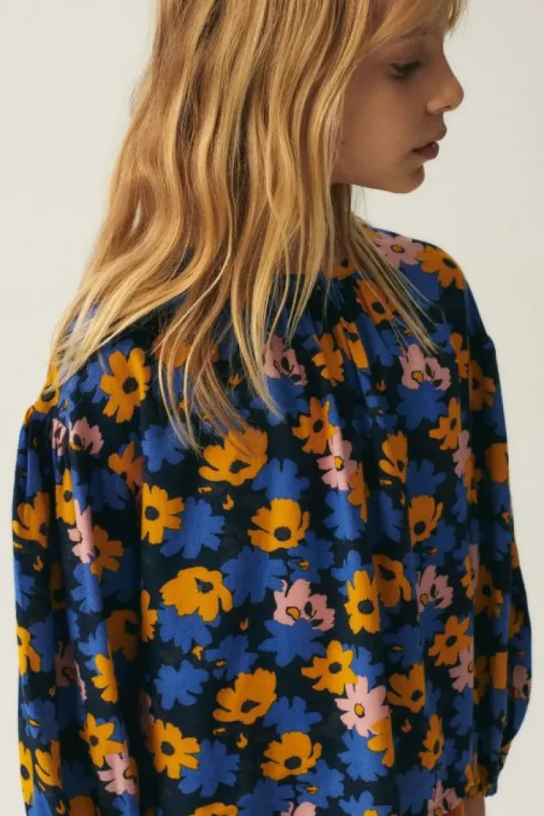 Top de niña con manga larga y estampado floral-MINI Hot