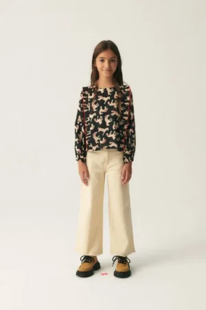 Top de niña con volantes y estampado de caballos-MINI Best Sale