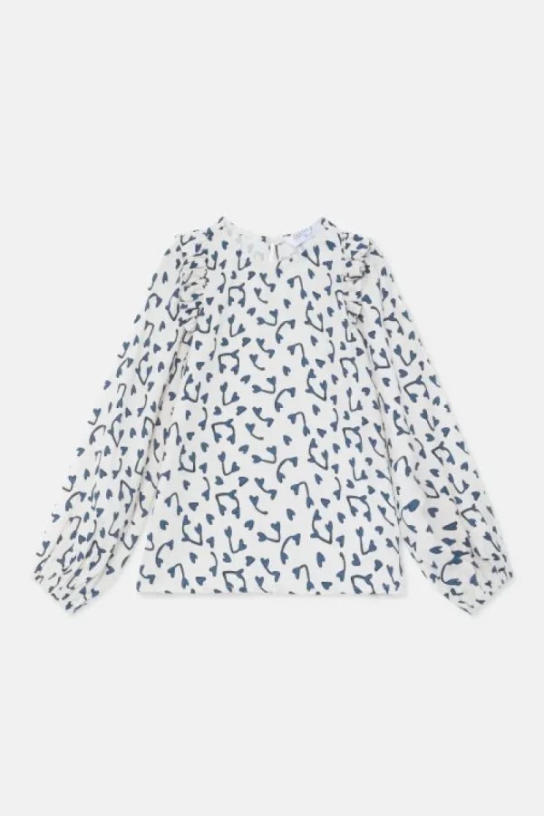 Top de niña con volantes y estampado de corazones-MINI Sale