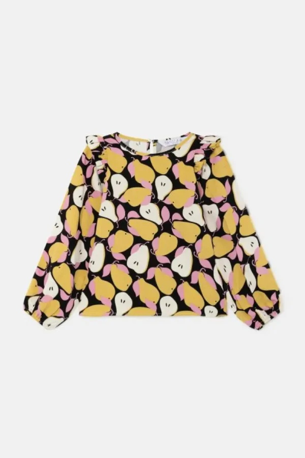 Top de niña con volantes y estampado de peras-MINI Clearance