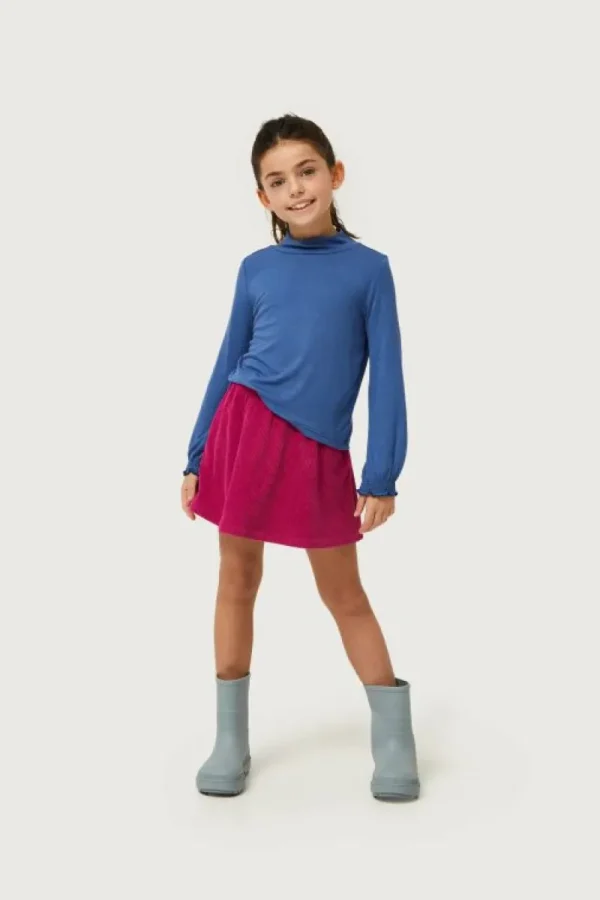 Top de niña cuello alto azul-MINI Shop