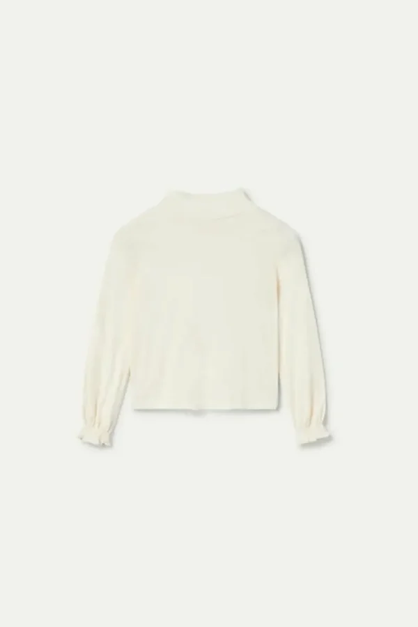 Top de niña cuello alto blanco-MINI Sale