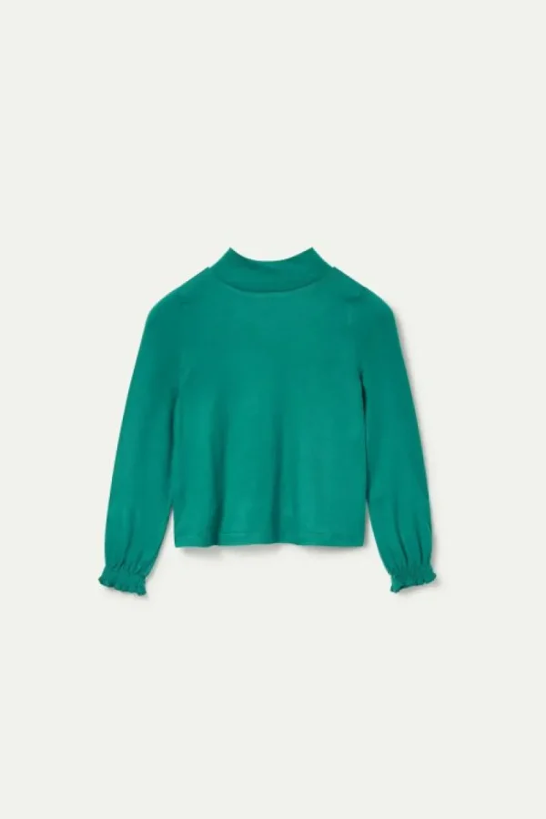 Top de niña cuello alto verde-MINI Flash Sale