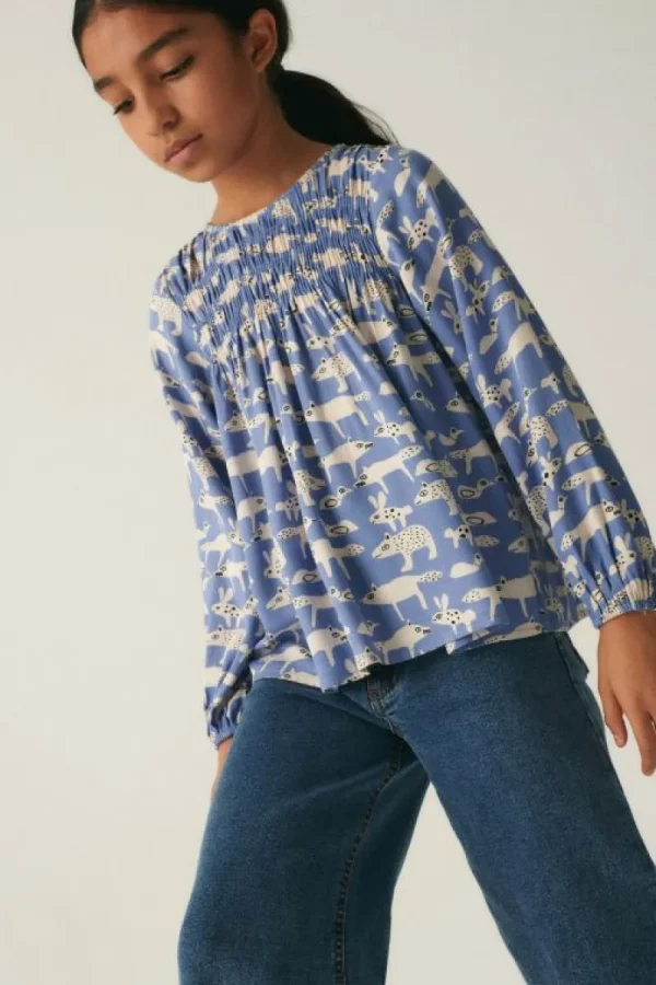 Top de niña de manga larga con estampado de animales-MINI Best Sale