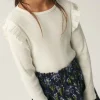 Top de niña en punto canalé blanco-MINI Best