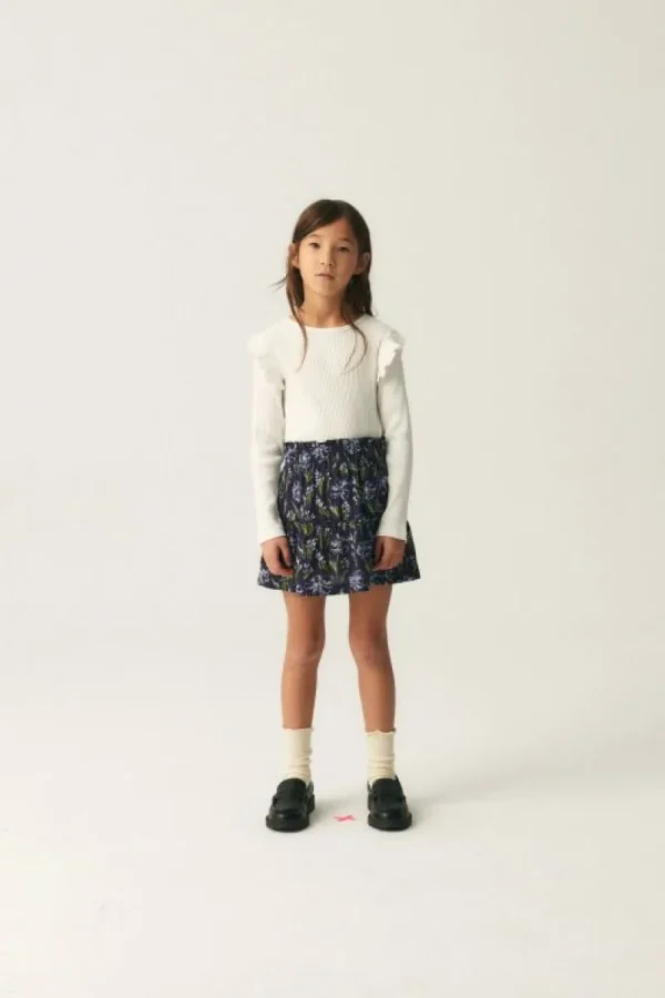 Top de niña en punto canalé blanco-MINI Best