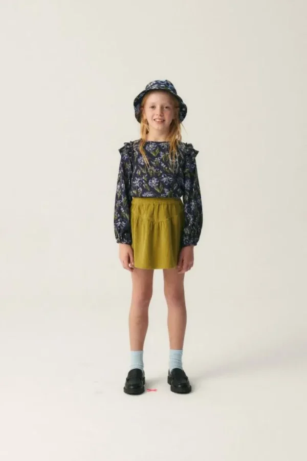 Top de niña en viscosa LENZING™ ECOVERO™ con estampado floral azul-MINI Shop