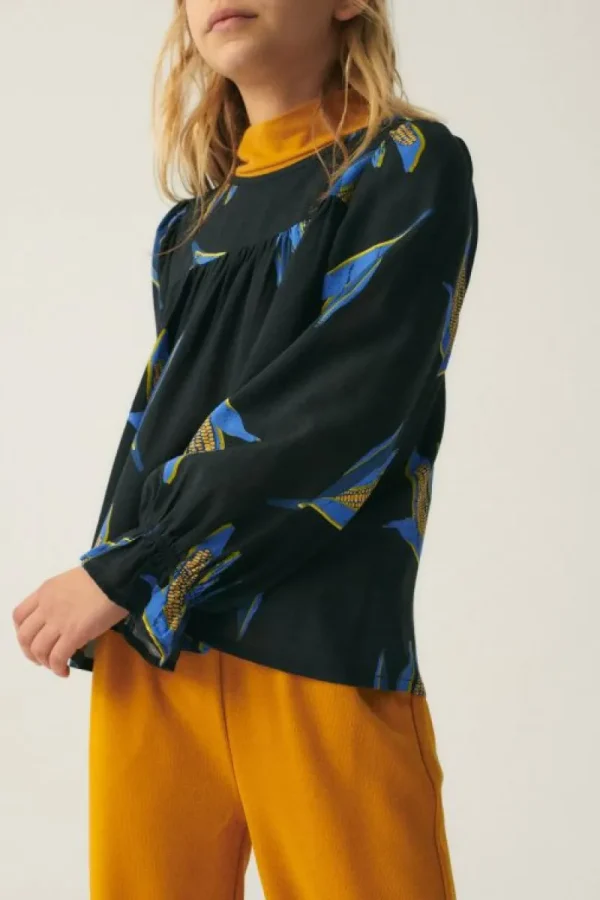 Top de niña en viscosa LENZING™ ECOVERO™ con estampado de mazorcas-MINI Fashion