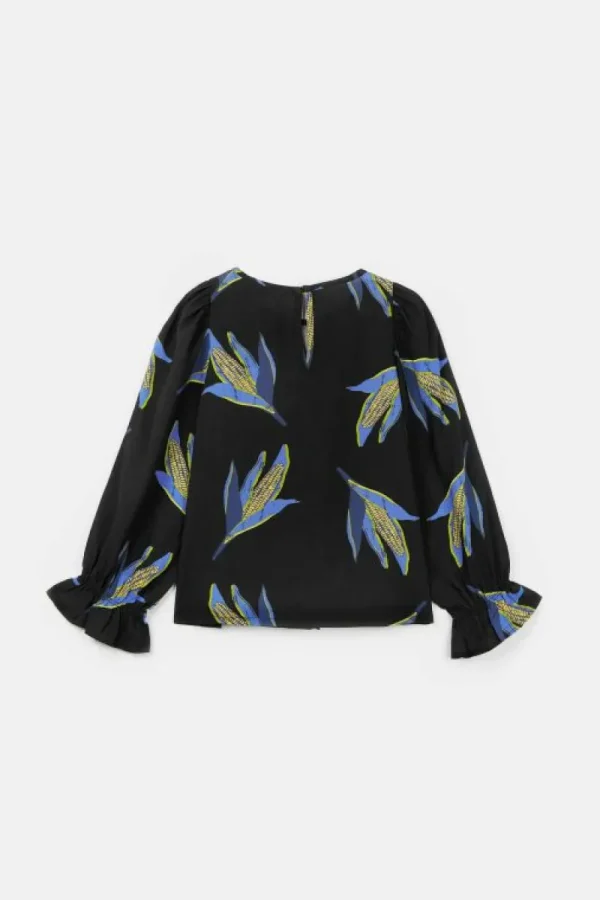 Top de niña en viscosa LENZING™ ECOVERO™ con estampado de mazorcas-MINI Fashion