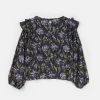 Top de niña en viscosa LENZING™ ECOVERO™ con estampado floral azul-MINI Shop