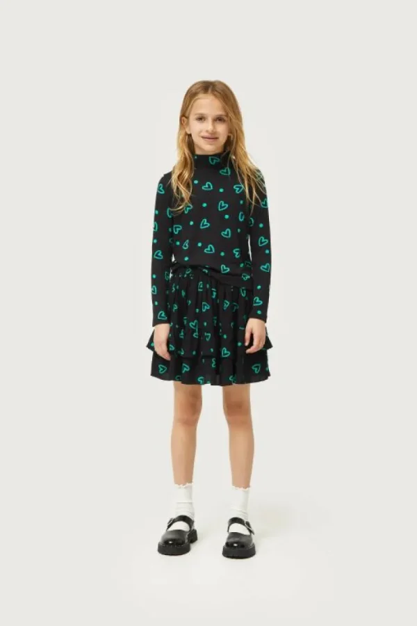 Top de niña estampado de corazones verdes-MINI Best Sale