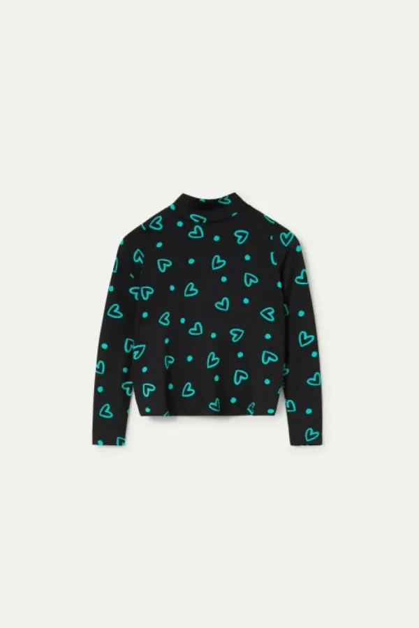 Top de niña estampado de corazones verdes-MINI Best Sale