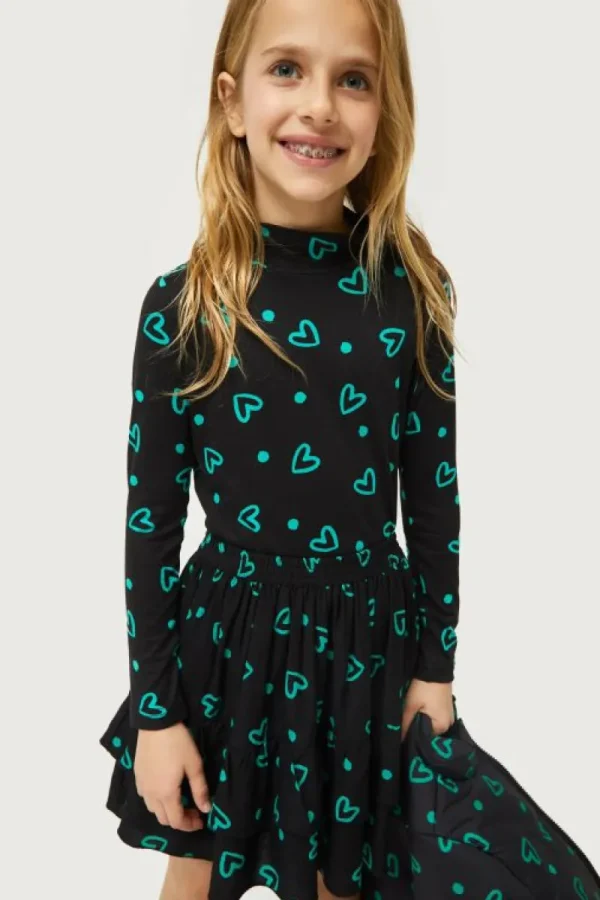 Top de niña estampado de corazones verdes-MINI Best Sale