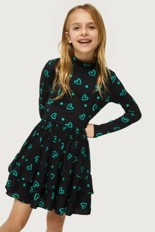 Top de niña estampado de corazones verdes-MINI Best Sale