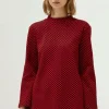 Top de punto estampado jacquard rojo-COMPAÑIAFANTASTICA Best