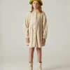 Vestido camisero de niña corto de pana beige-MINI Flash Sale
