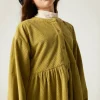 Vestido camisero de niña corto de pana verde-MINI Hot