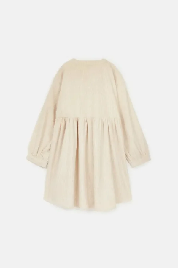 Vestido camisero de niña corto de pana beige-MINI Flash Sale