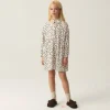 Vestido corto camisero de niña con estampado de corazones-MINI Online
