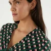 Vestido corto con botones y estampado geométrico-COMPAÑIAFANTASTICA Outlet