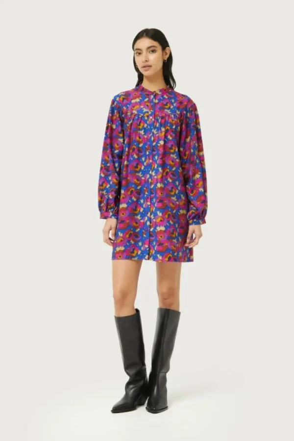 Vestido corto con estampado floral Dewberry-COMPAÑIAFANTASTICA Best Sale