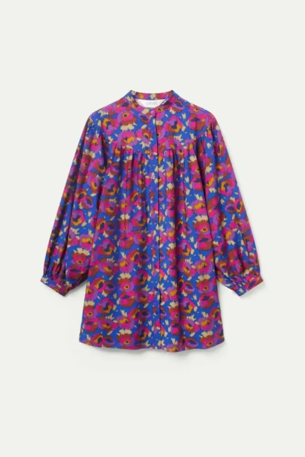 Vestido corto con estampado floral Dewberry-COMPAÑIAFANTASTICA Best Sale