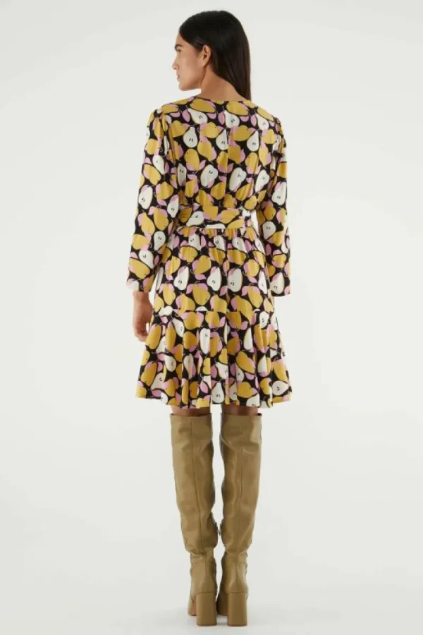 Vestido corto cruzado con estampado de peras-COMPAÑIAFANTASTICA Flash Sale