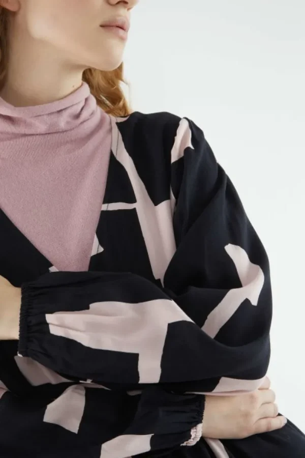 Vestido corto cruzado con estampado abstracto-COMPAÑIAFANTASTICA Online