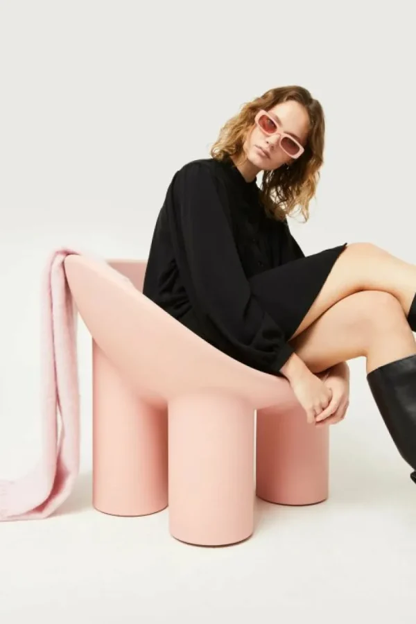 Vestido corto cuello mao negro-COMPAÑIAFANTASTICA Store