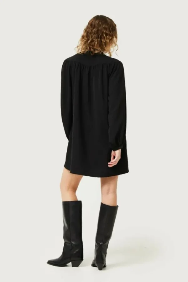 Vestido corto cuello mao negro-COMPAÑIAFANTASTICA Store