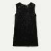 Vestido corto de lentejuelas negro-COMPAÑIAFANTASTICA Best Sale