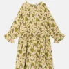 Vestido corto de niña con estampado floral verde-MINI Online
