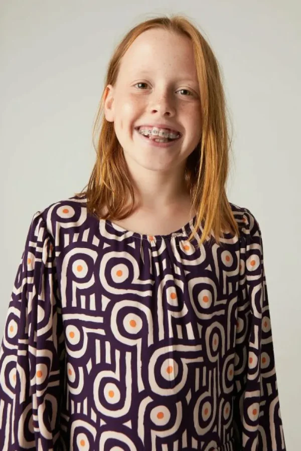 Vestido corto de niña con estampado retro-MINI Store