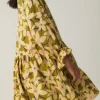 Vestido corto de niña con estampado floral verde-MINI Online