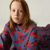 Vestido corto de niña con estampado floral rojo-MINI Cheap