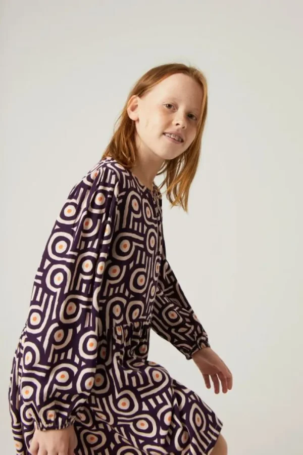 Vestido corto de niña con estampado retro-MINI Store