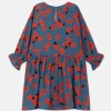 Vestido corto de niña con estampado floral rojo-MINI Cheap