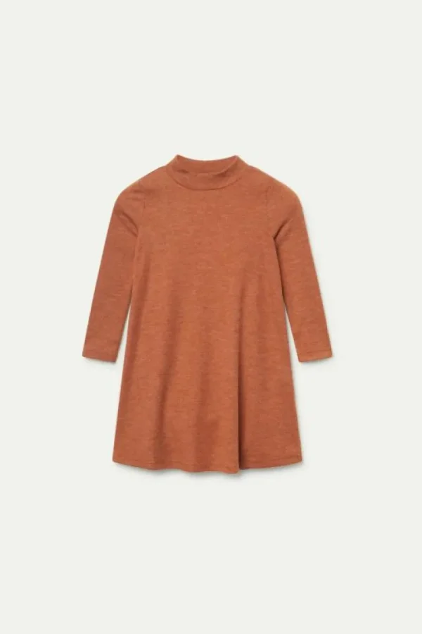 vestido_corto_de_nia_cuel_1.webp Vestido corto de niña cuello perkins marrón-MINI Shop