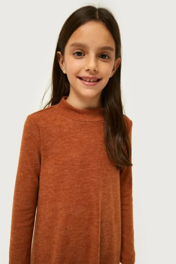 vestido_corto_de_nia_cuel_2.webp Vestido corto de niña cuello perkins marrón-MINI Shop