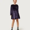 Vestido corto de niña de terciopelo morado-MINI Outlet