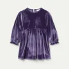 Vestido corto de niña de terciopelo morado-MINI Outlet