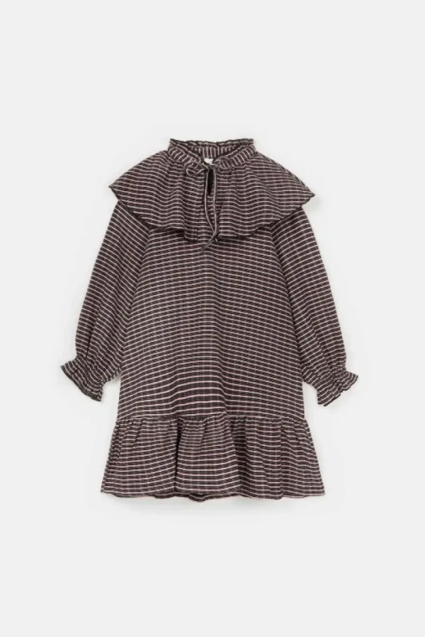 vestido_corto_de_nia_elst_1.webp Vestido corto de niña elástico con estampado de cuadros-MINI Clearance