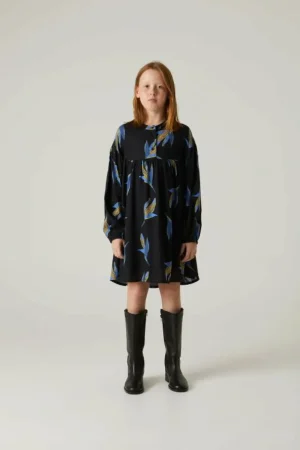 Vestido corto de niña en viscosa LENZING™ ECOVERO™ con estampado de mazorcas-MINI Store