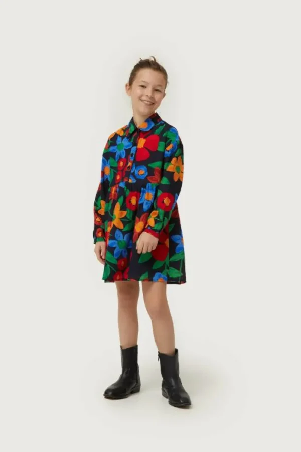 Vestido corto de niña estampado floral multicolor-MINI Outlet