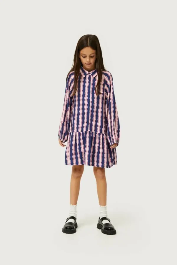 vestido_corto_de_nia_esta_0-8.webp Vestido corto de niña estampado de rayas Serpentina-MINI Online